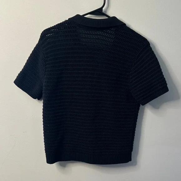 Everlane Black Knit Short Sleeve Top - Picture 5 of 5